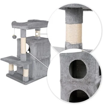 Lionto Kratzbaum, Höhe 80 Cm Dunkelgrau 6 Lionto Kratzbaum, Höhe 80 Cm Dunkelgrau – Bild 6