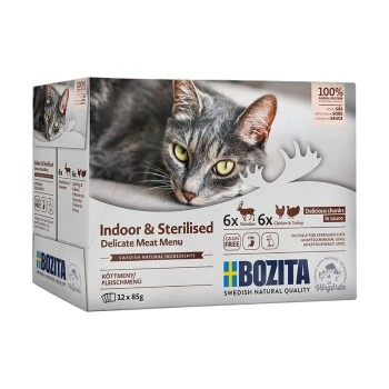 BOZITA Adult Indoor Sterilised Multibox Häppchen In Soße 24x85 G 1 BOZITA Adult Indoor Sterilised Multibox Häppchen In Soße 24x85 G
