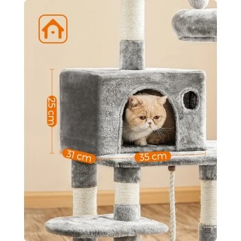 FEANDREA Kratzbaum 143cm Rauchgrau Hellgrau 6 FEANDREA Kratzbaum 143cm Rauchgrau Hellgrau – Bild 6