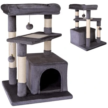 Lionto Kratzbaum, Höhe 75 Cm Dunkelgrau 6 Lionto Kratzbaum, Höhe 75 Cm Dunkelgrau – Bild 6